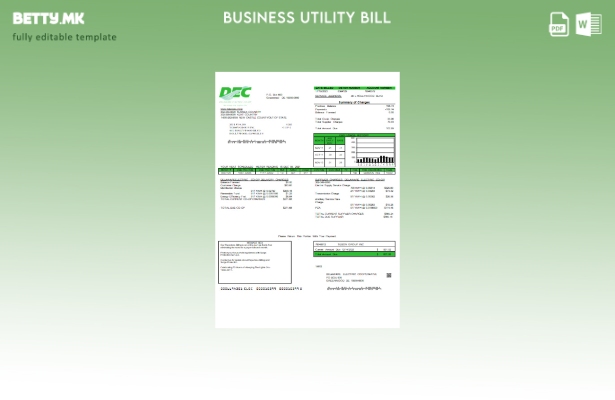 Модерен стил, шаблон за деловни сметки за комунални услуги на Delaware Electric 